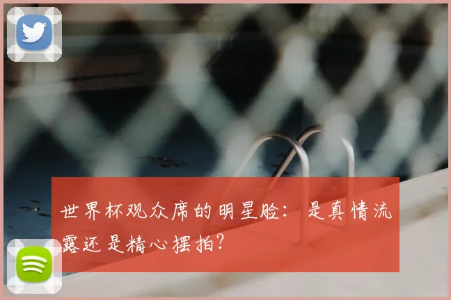 世界杯观众席的明星脸：是真情流露还是精心摆拍？
